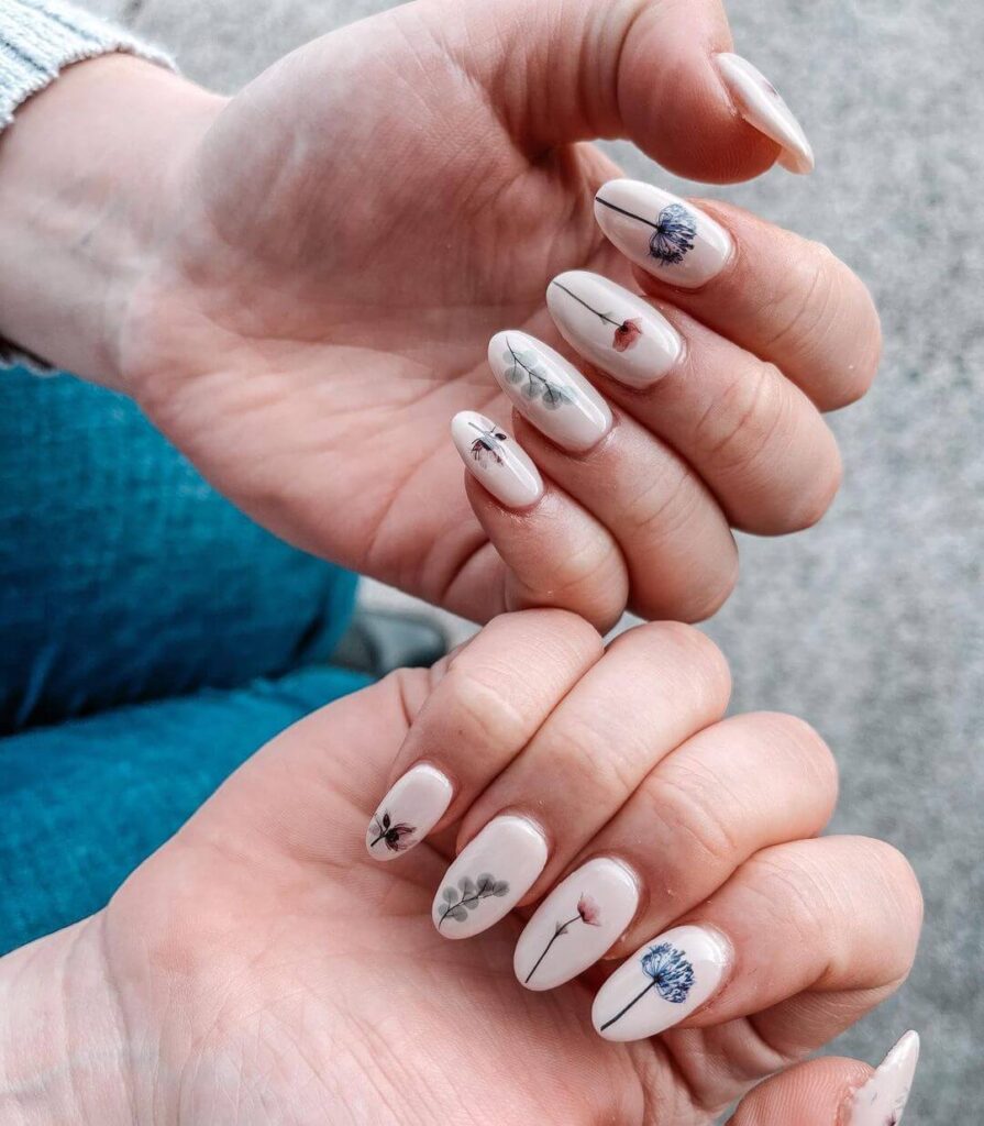 watercolor flower nails