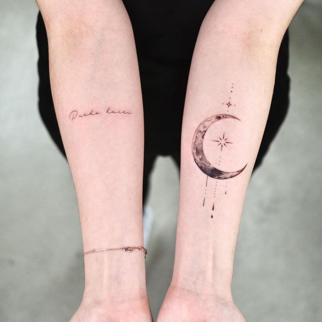 Half moon tattoo
