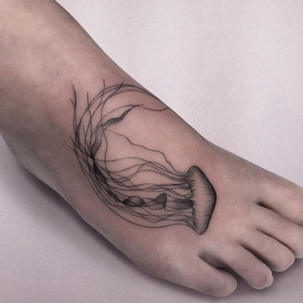 Jellyfish Foot tattoo