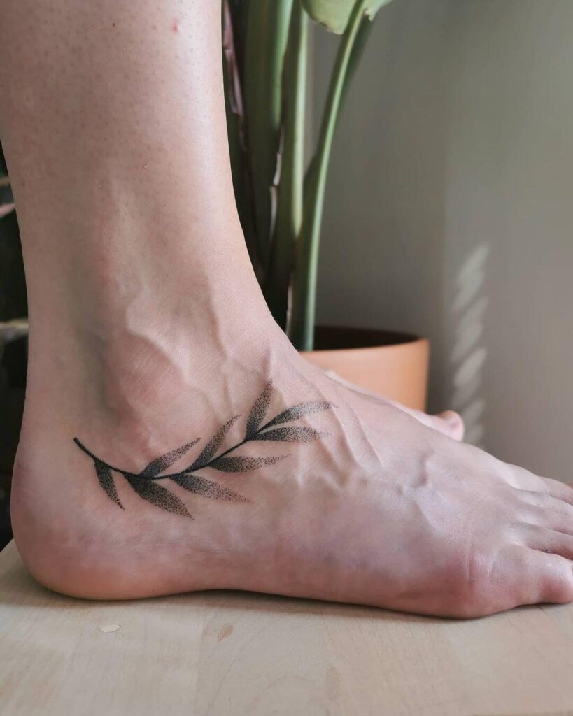 Leaves Foot tattoo