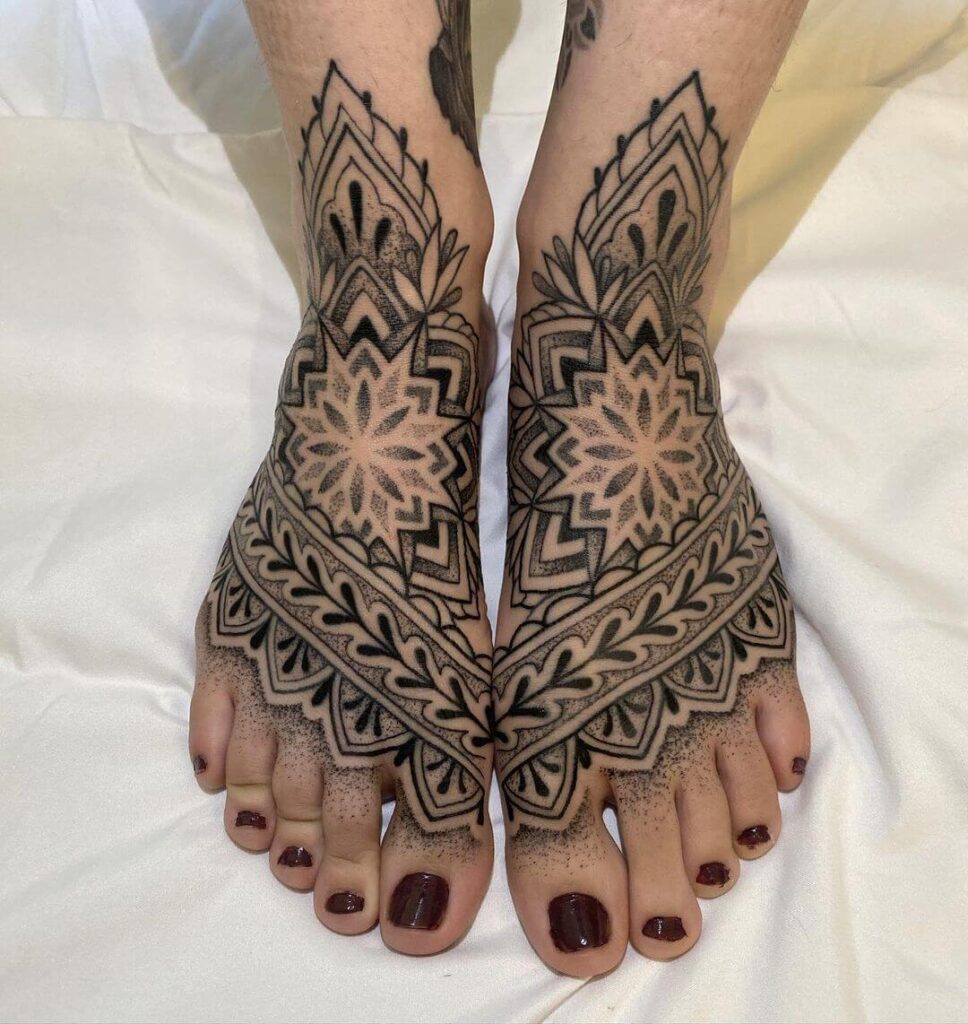 Mandala Foot tattoo