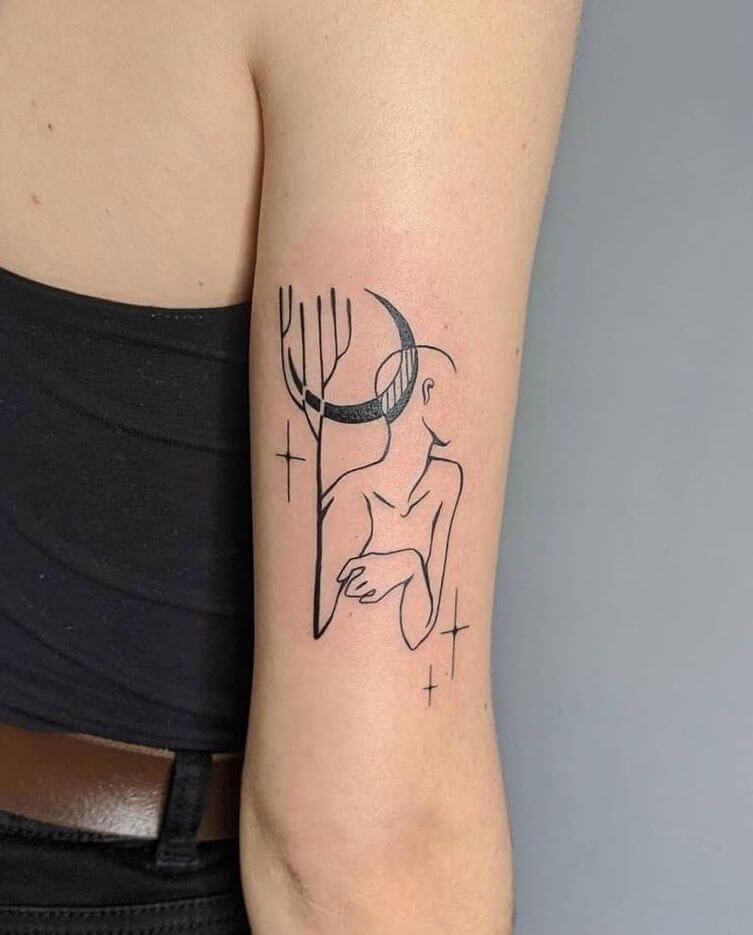 Month abstract tattoo