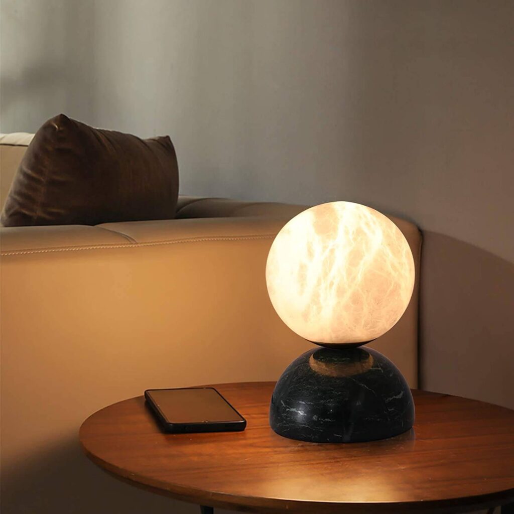 Moon marble table lamp