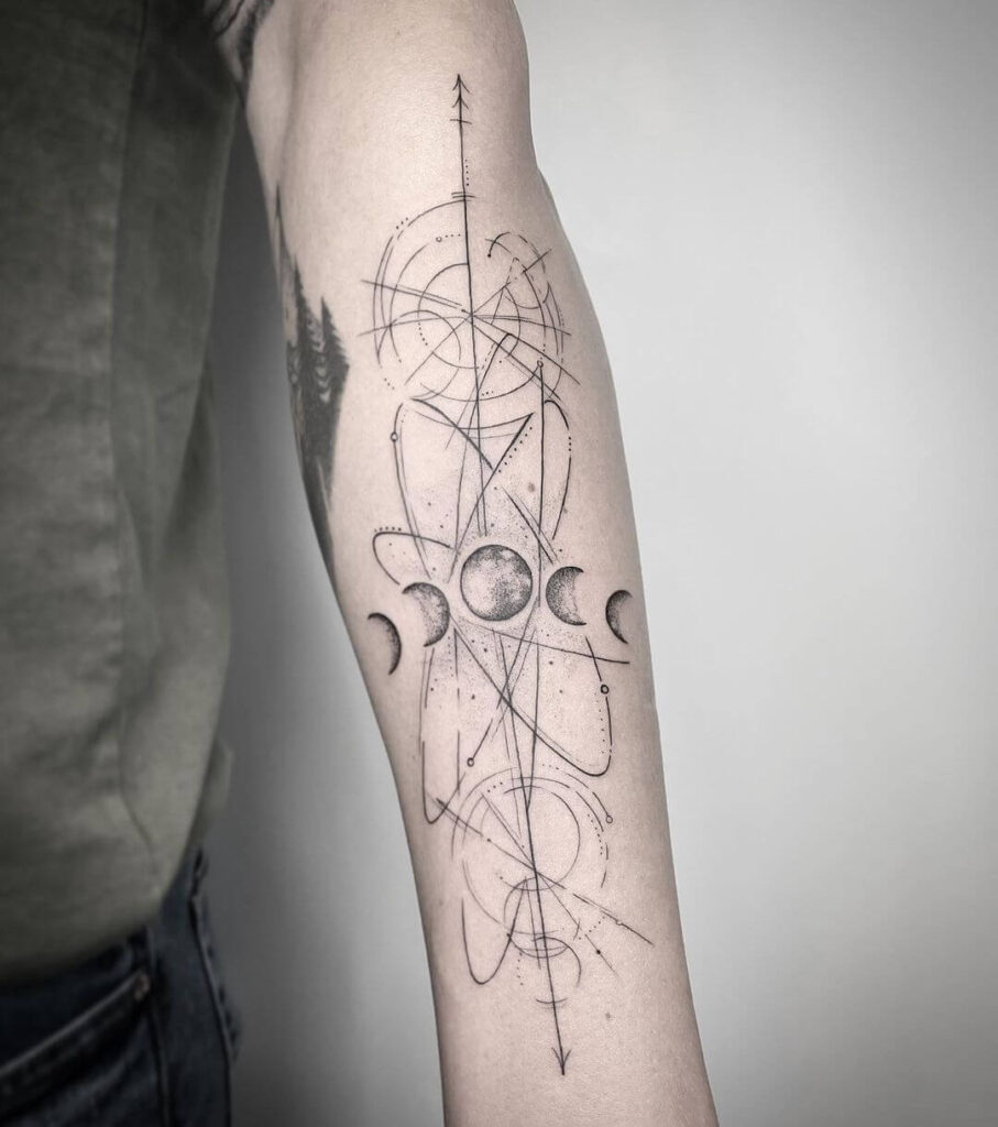 Moon tattoo on arm