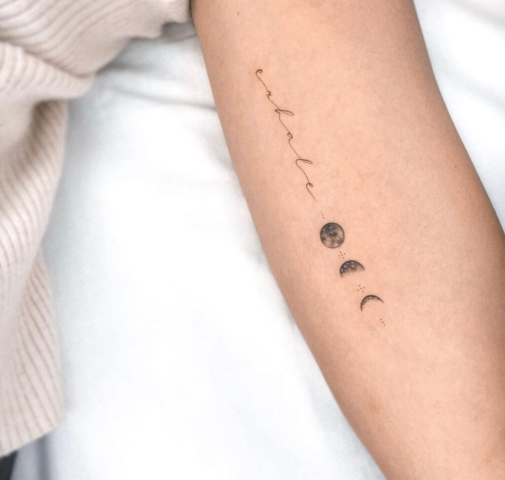 Quote moon tattoo