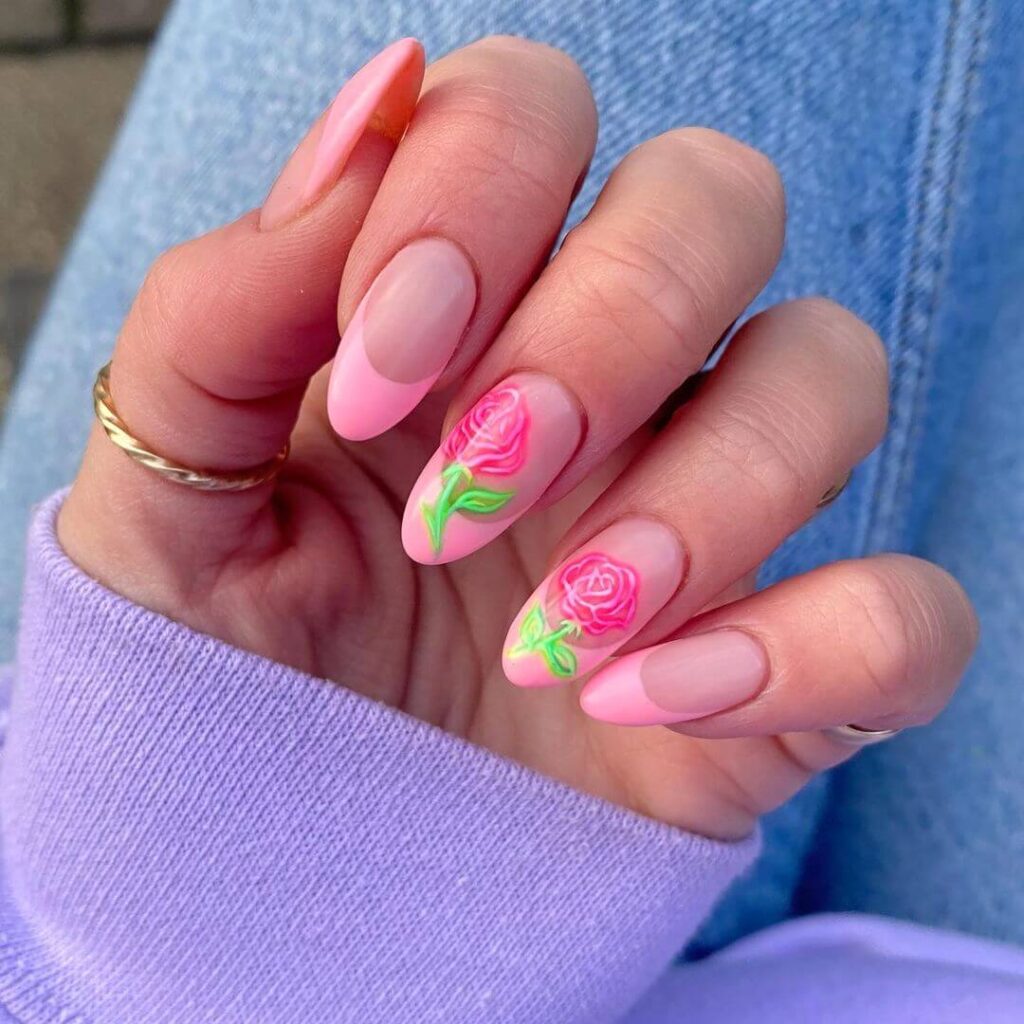 Rose French nail