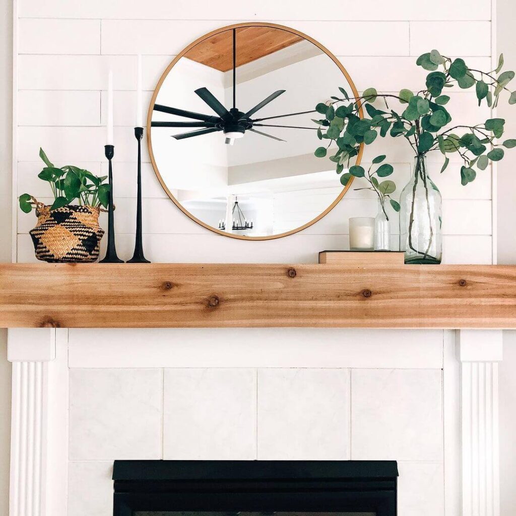 Simple fireplace decoration