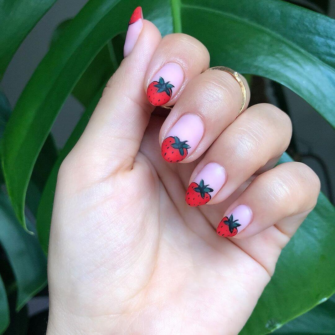 Strawberry French nails