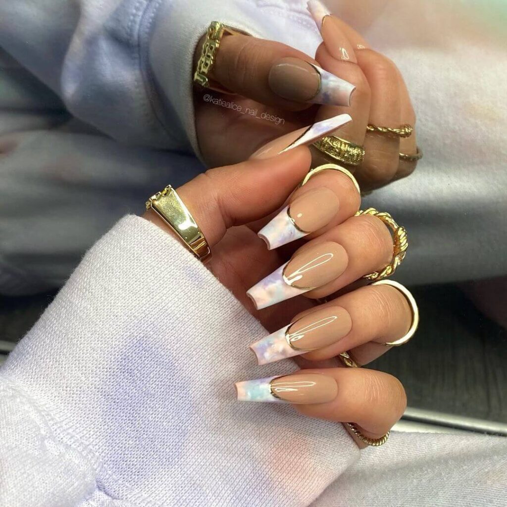 Tie-dye French nail