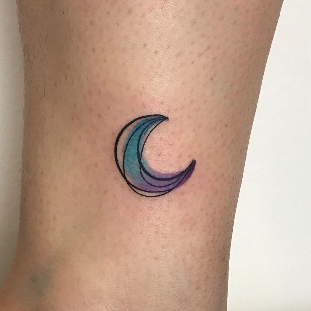 Two Tone Moon Tattoo