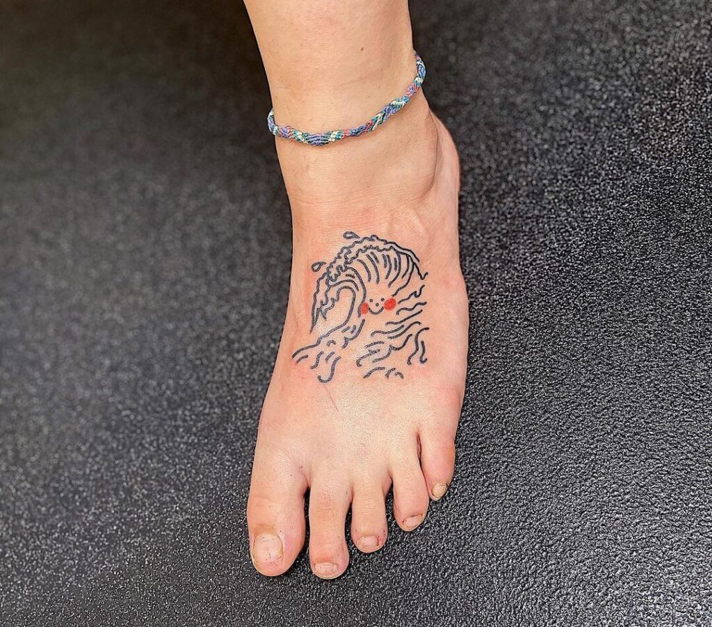 Waves Foot tattoo