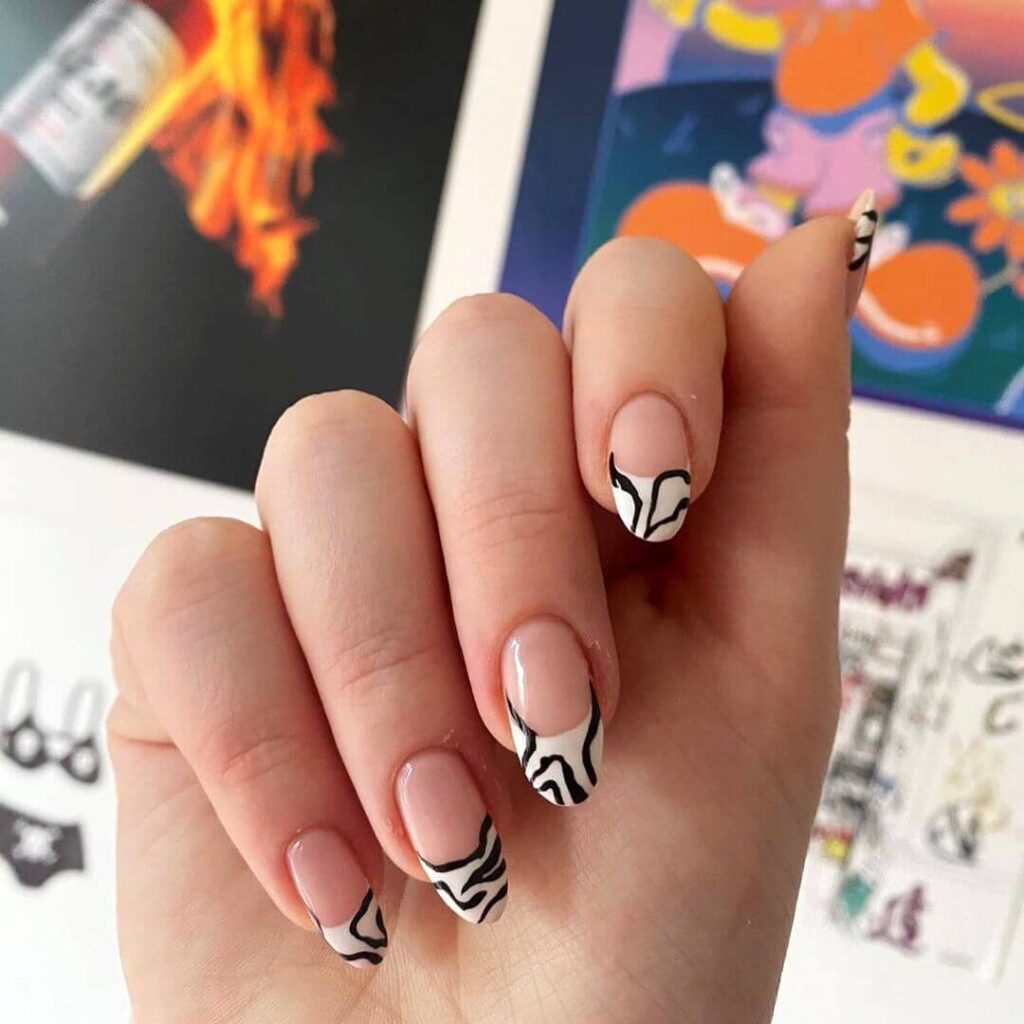 Zebra French Nail