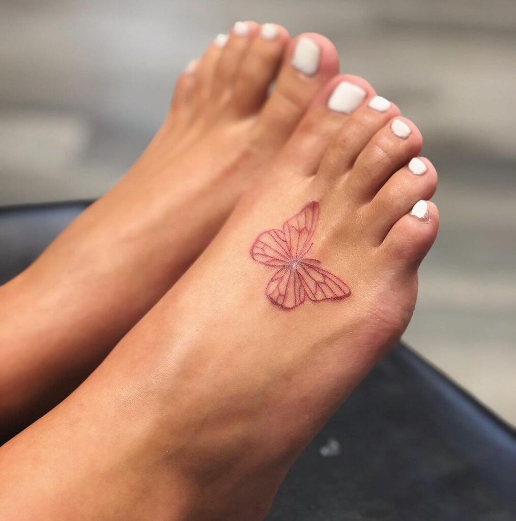 butterfly Foot tattoo