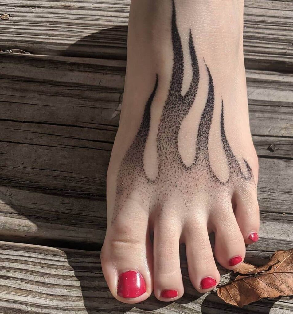 flame Foot tattoo