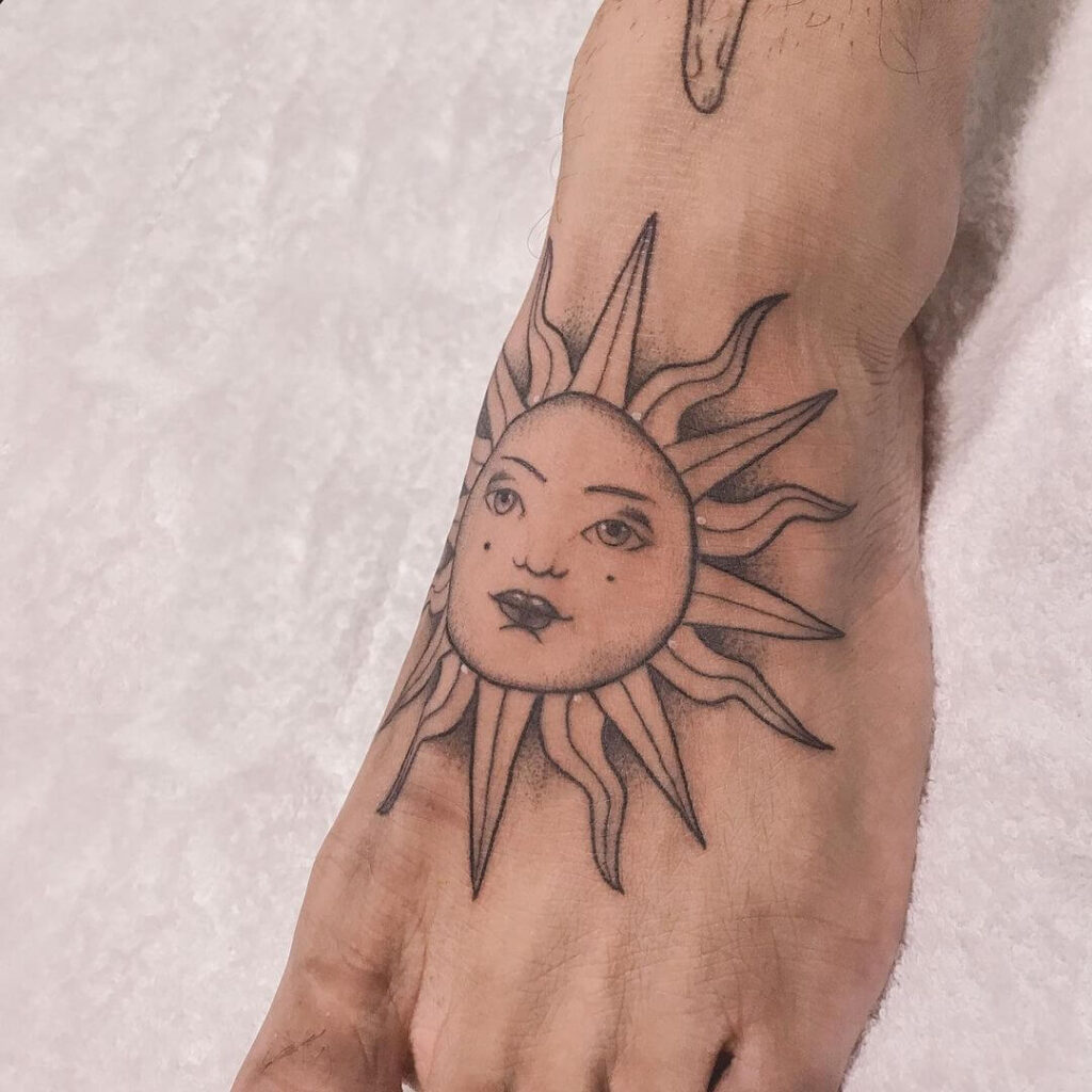 sun Foot tattoo
