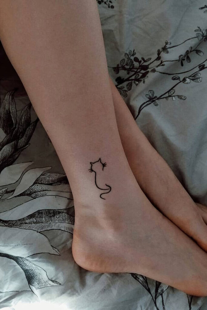 Minimalist Cat Tattoo