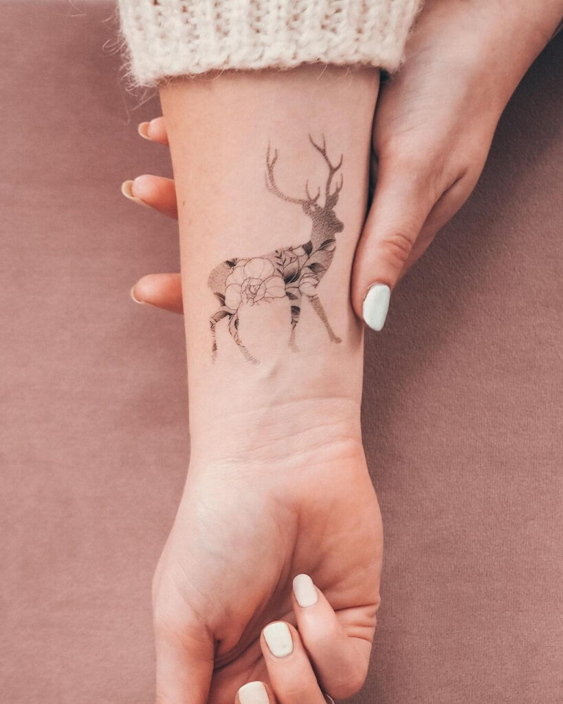 Creative deer tattoo