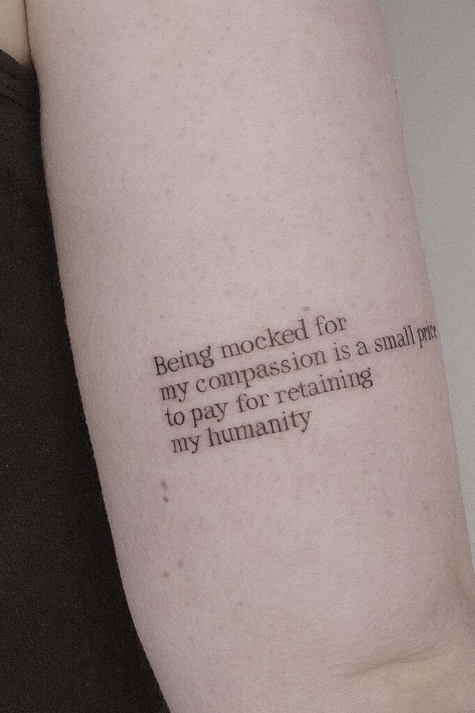 Long quote tattoo