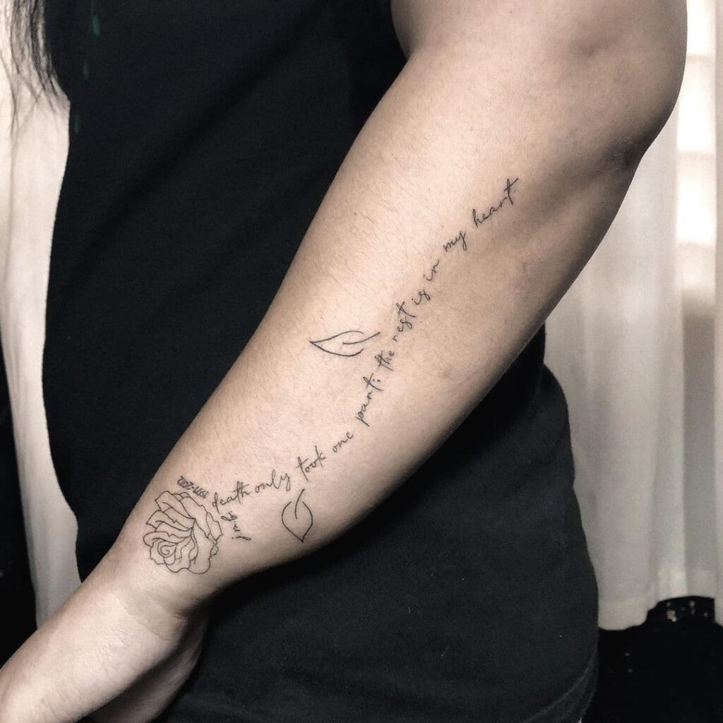 rose quote tattoo