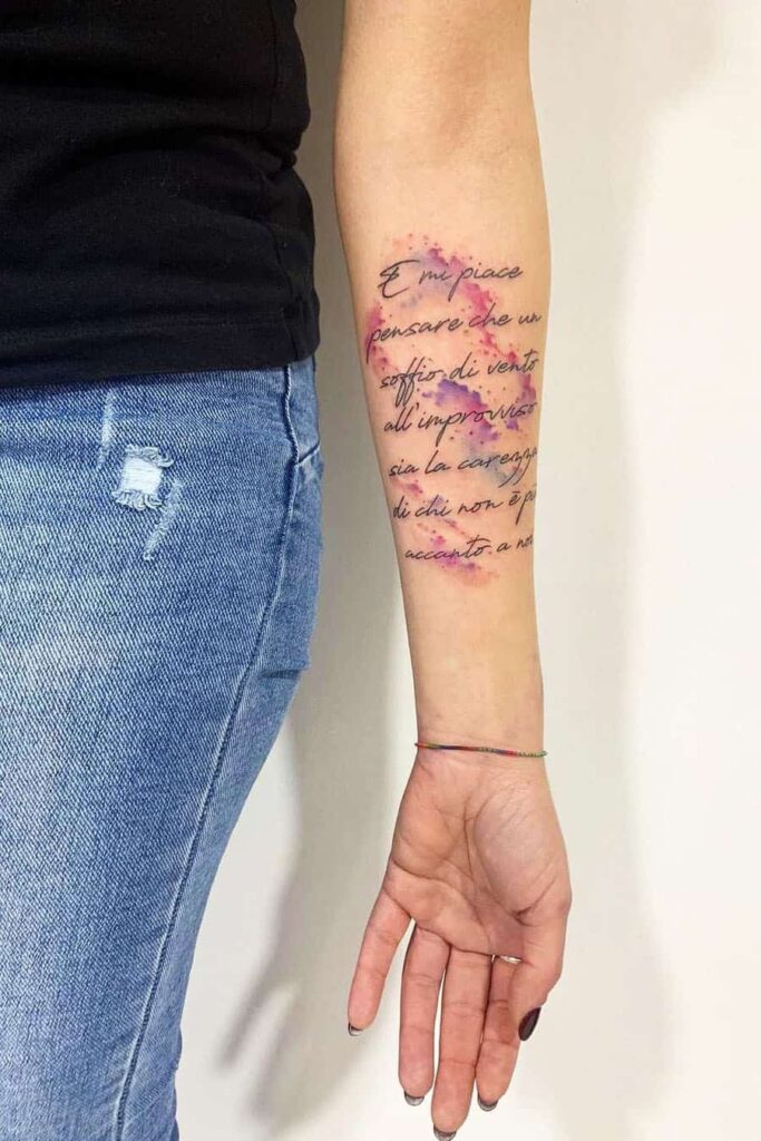 Watercolor quote tattoo