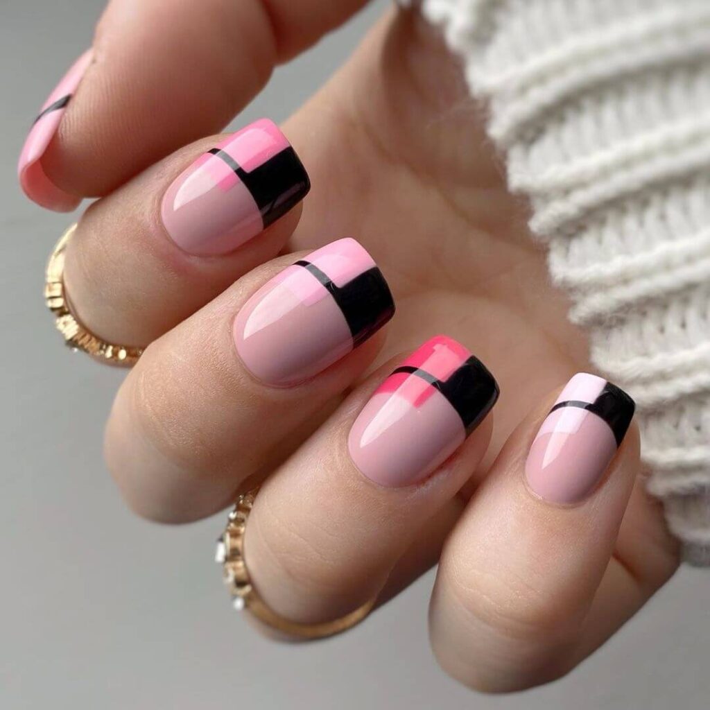 Modern French Square Long Nails