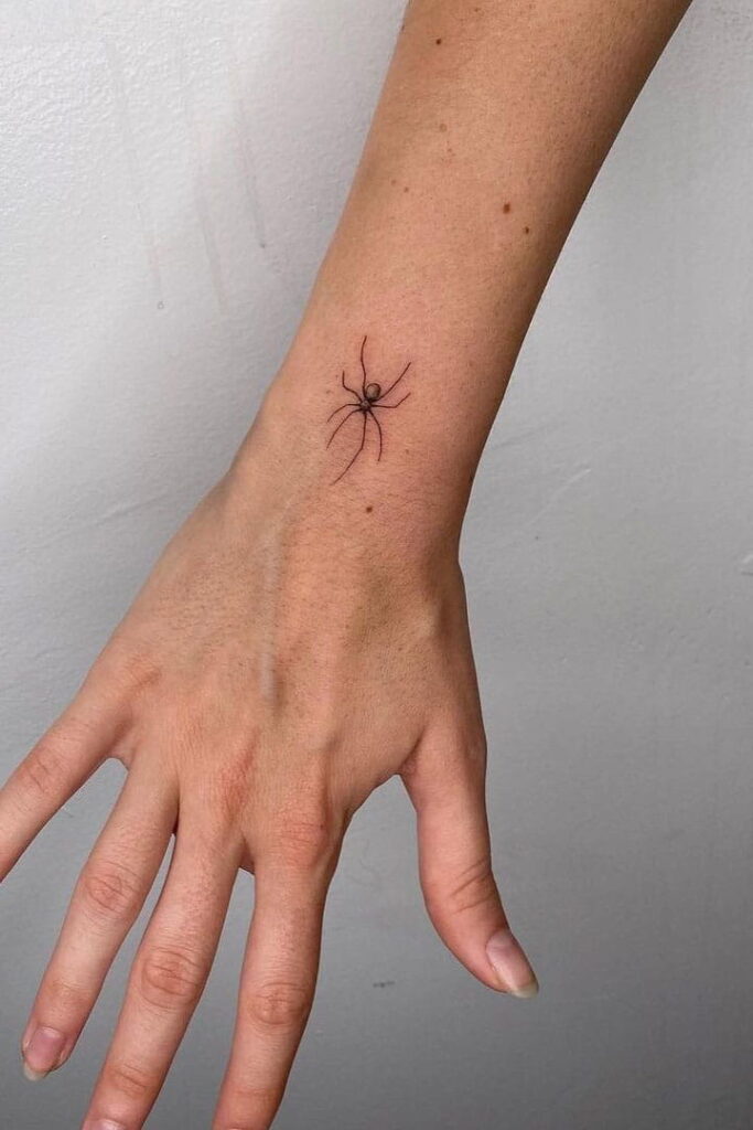 Spider wrist tattoo