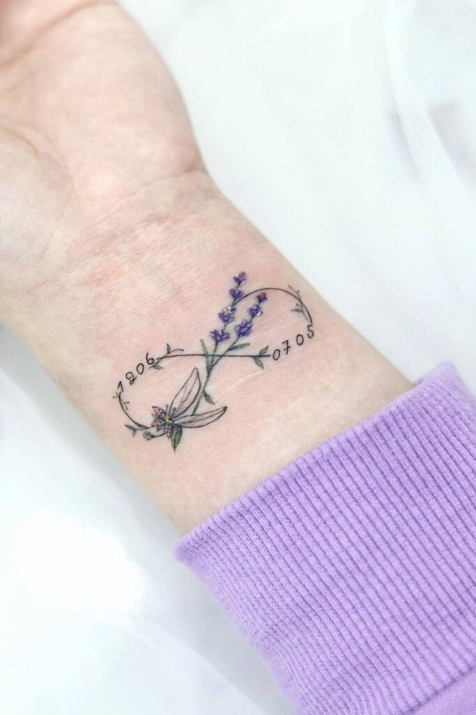 Infinity symbol wrist tattoo