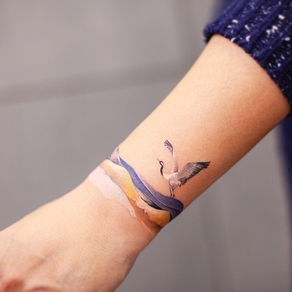 Japanese style wrist tattoo