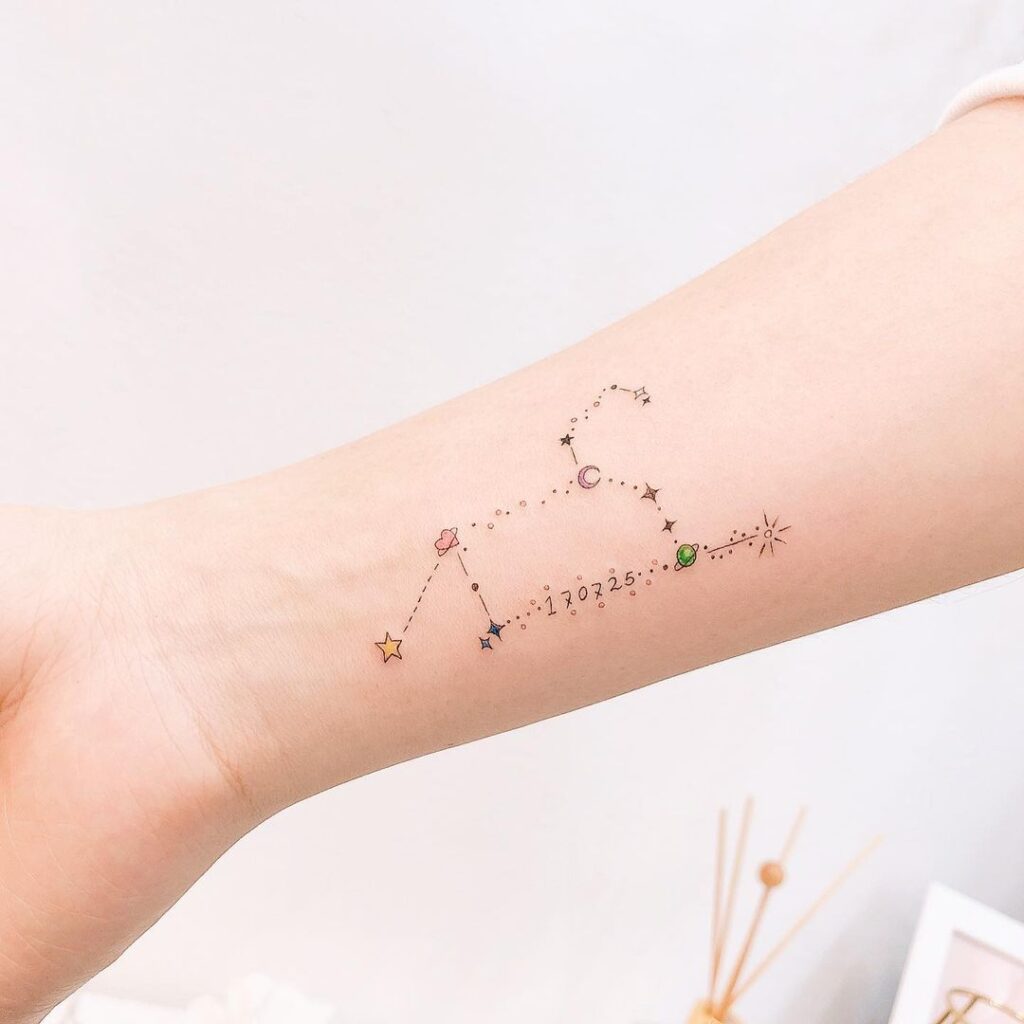 Constellation wrist tattoo
