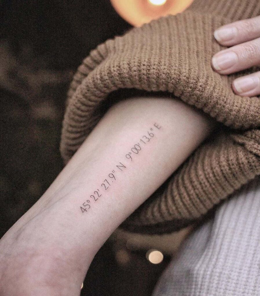 Coordinate wrist tattoo
