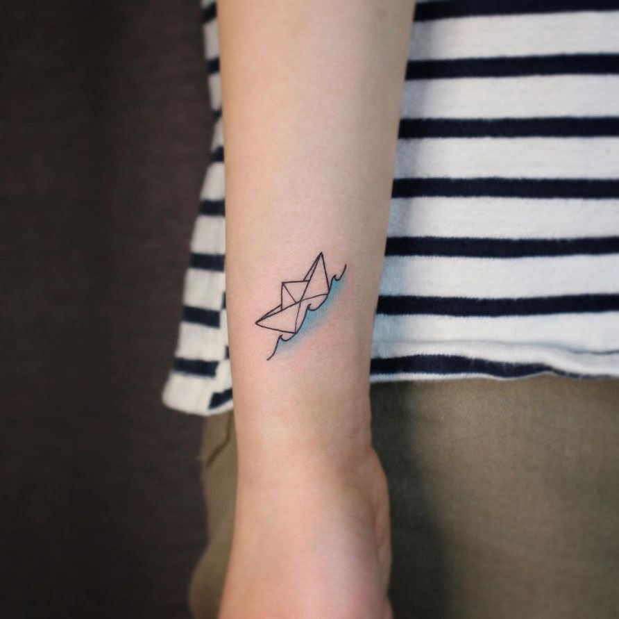 Boat wrist tattoo
