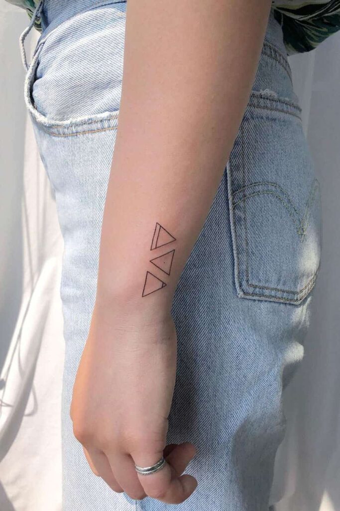 Geometric wrist tattoo