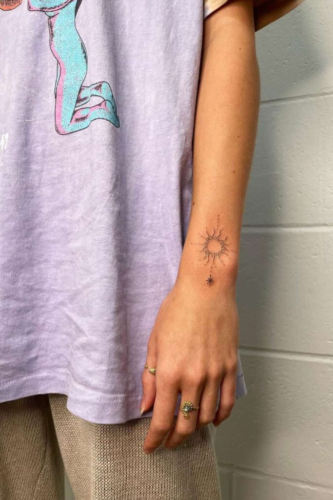Sun Wrist Tattoo