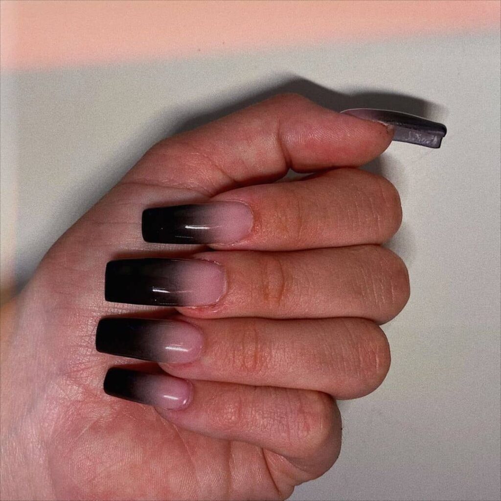 black ombre nails