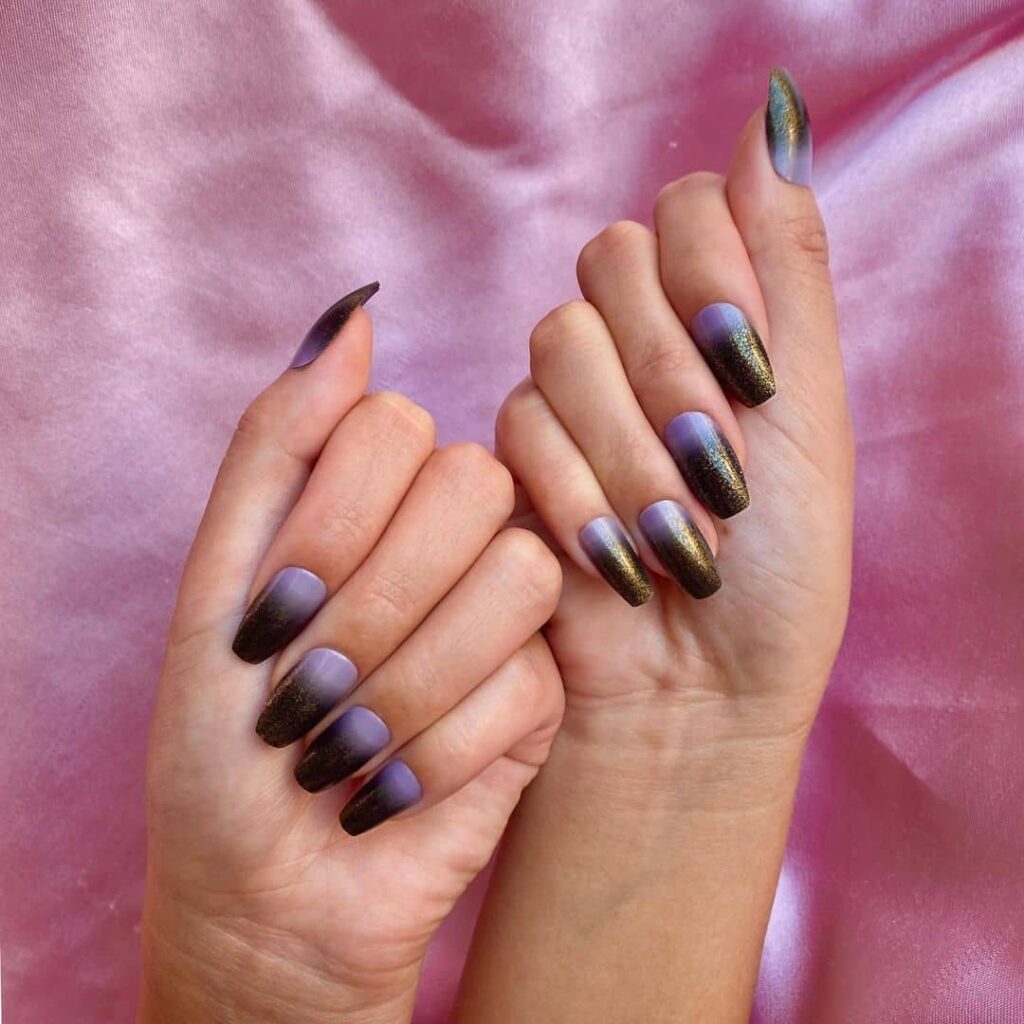 black ombre nails