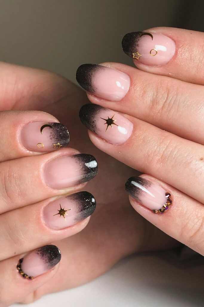 black ombre nails