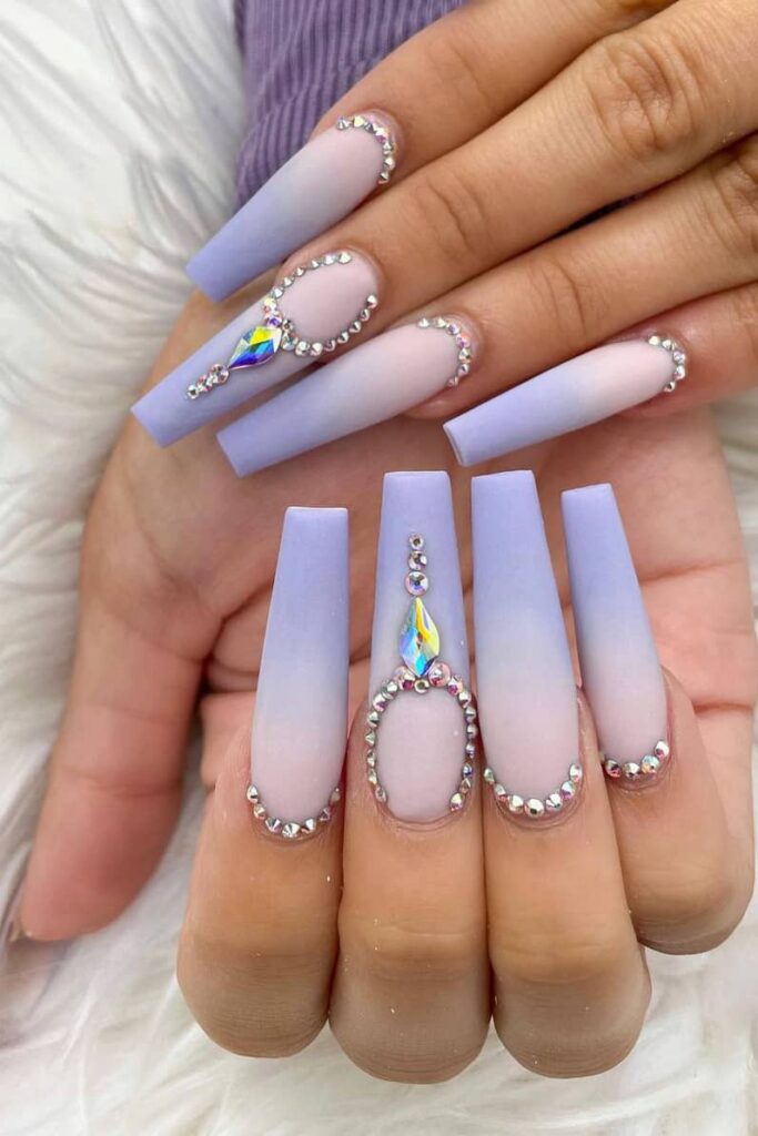 blue ombre nails