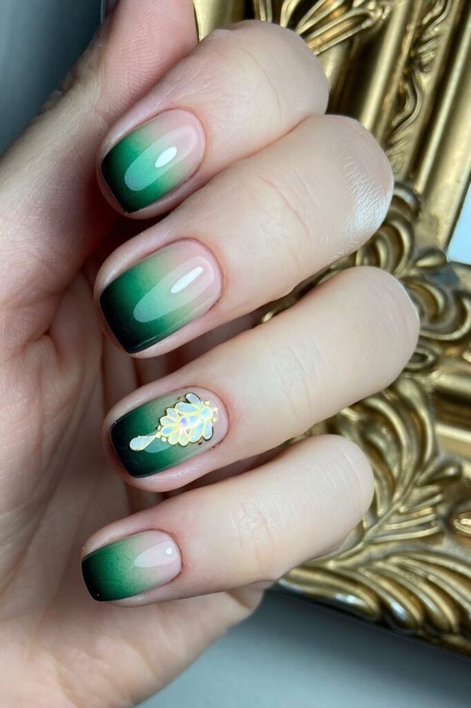 green ombre nails