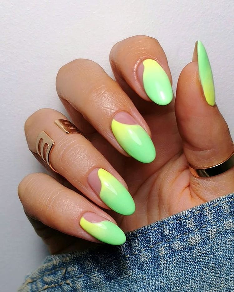 green ombre nails