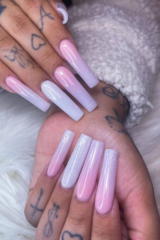 ombre coffin nails