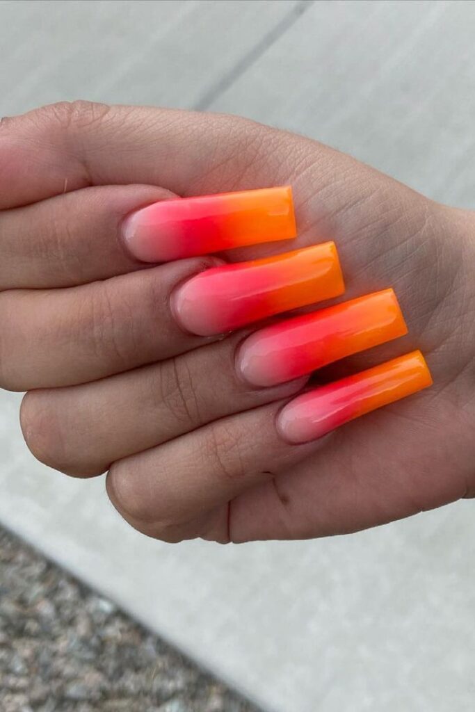 ombre coffin nails