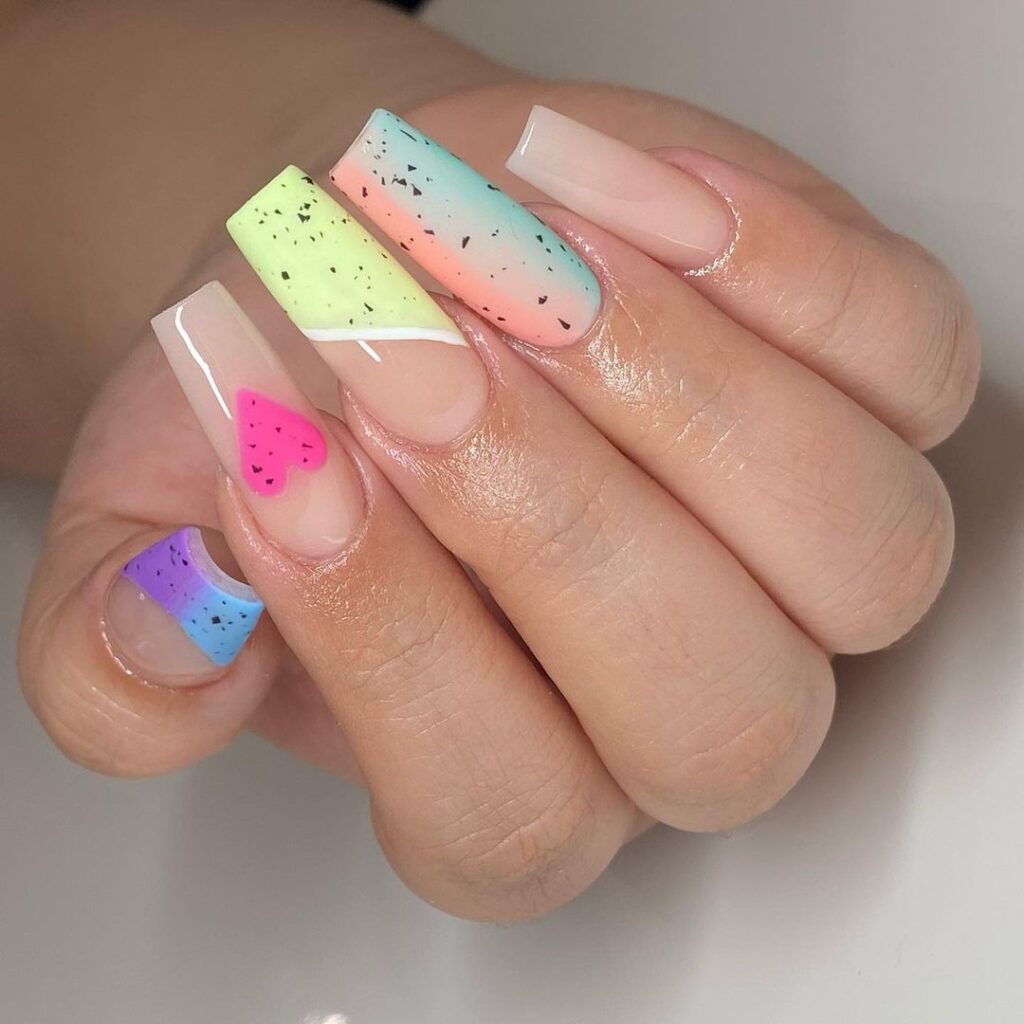 ombre coffin nails