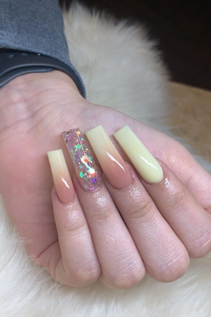 ombre coffin nails