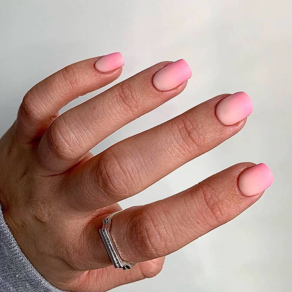 pink and white ombre nails