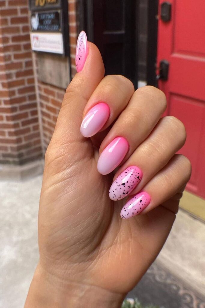 pink and white ombre nails