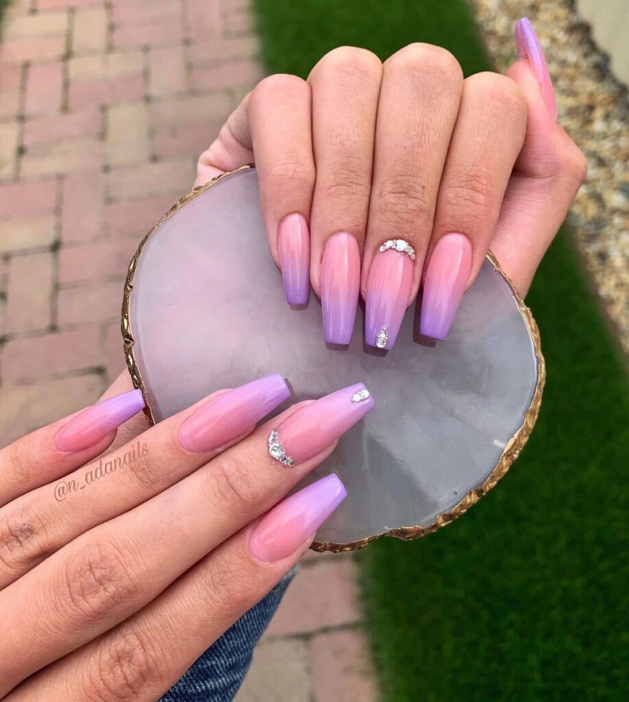 purple ombre nails