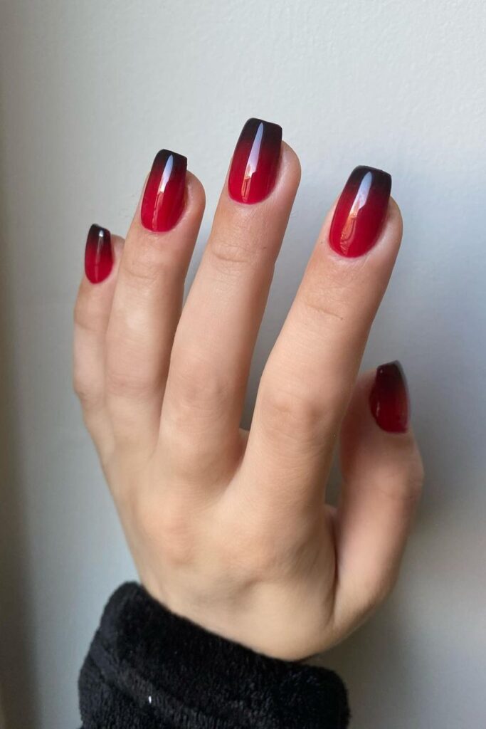 red ombre nails