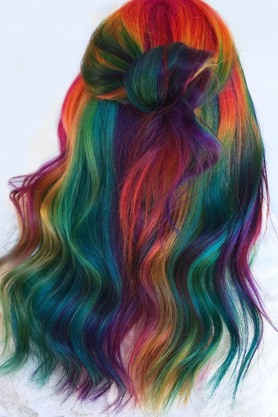 Rainbow hair color