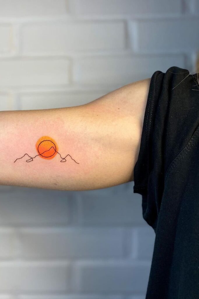 Sunrise line tattoo