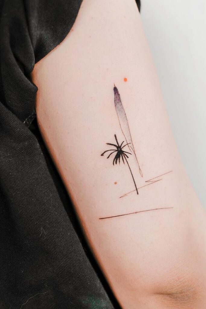 Coconut tree line tattoo